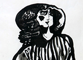 Dama con camisa a rayas, 1986
