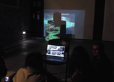 Proyecciones sobre objetos, en la segunda jornada del taller.