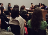 Vista de la Sala de conferencias del INAE, durante la charla de Ángel Hernández.
